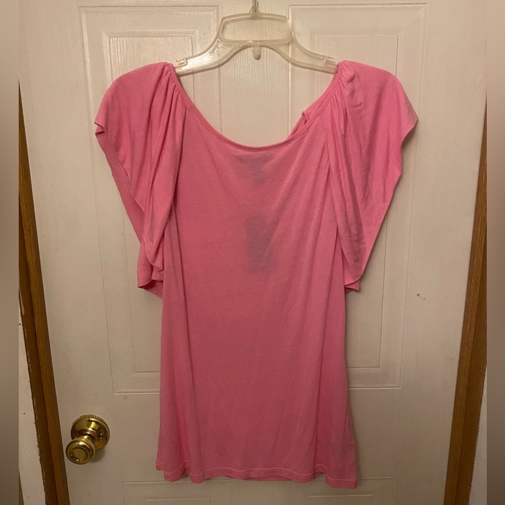 Lauren Ralph Lauren Pink Flutter-Sleeve Tunic Top NWT